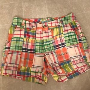Patchwork plaid shorts